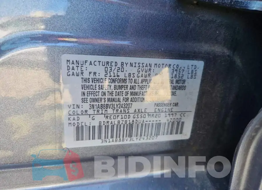 3N1AB8BV3LY243207 Photo# 12