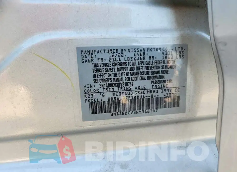 3N1AB8CV3NY318747 Photo# 13