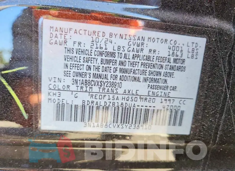 3N1AB8CVXSY238910 Photo# 12