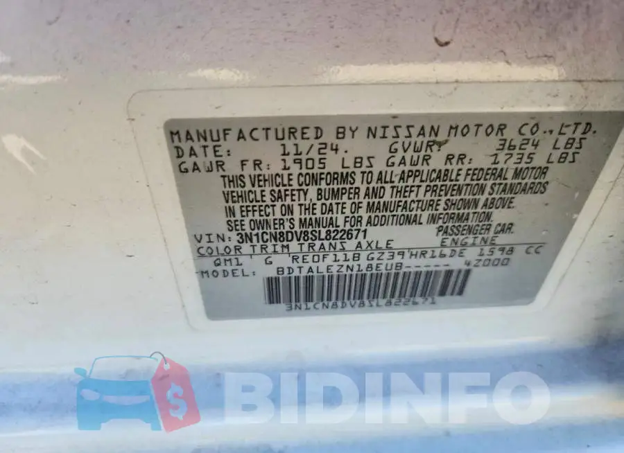 3N1CN8DV8SL822671 Photo# 12