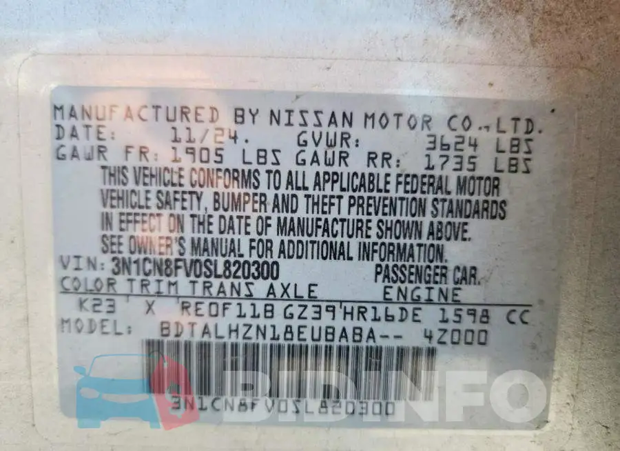 3N1CN8FV0SL820300 Photo# 13