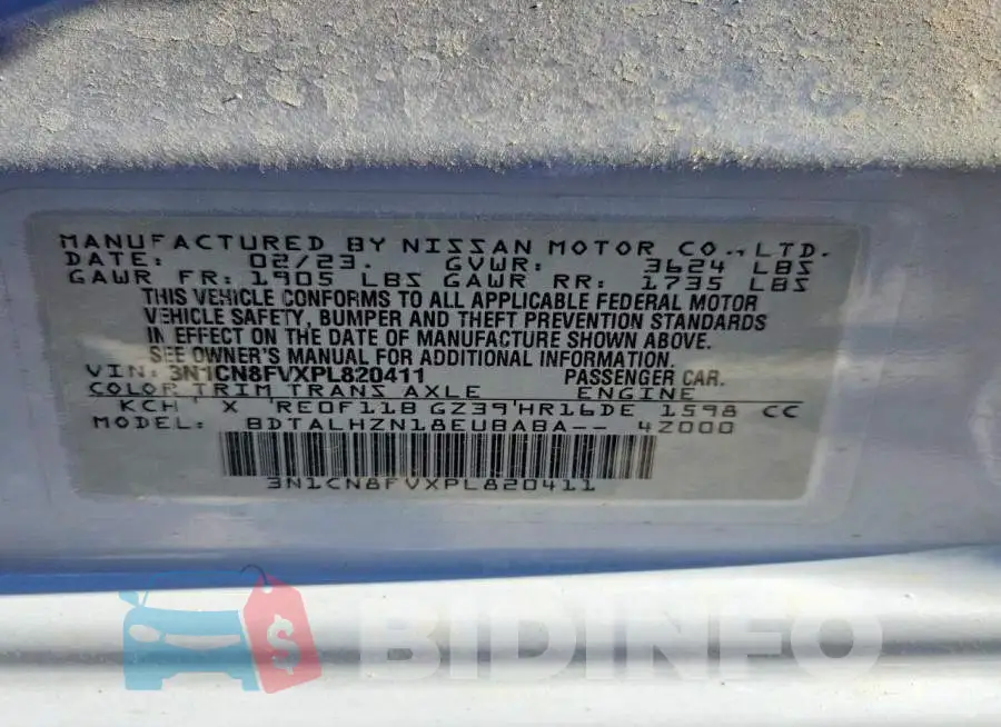 3N1CN8FVXPL820411 Photo# 12