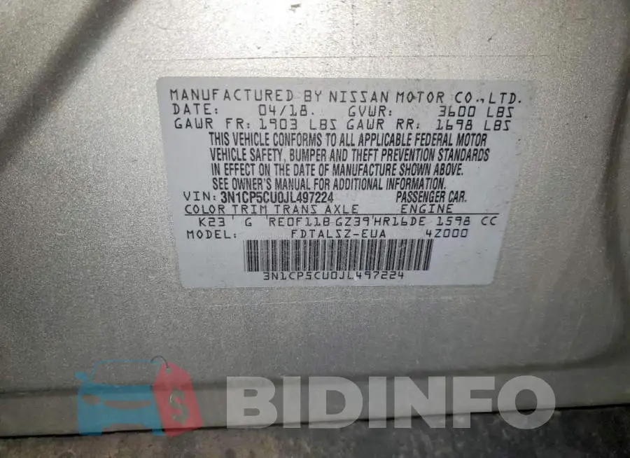 3N1CP5CU0JL497224 Photo# 14