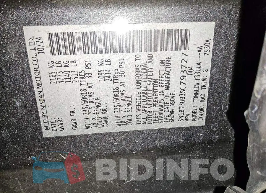 5N1BT3BB3SC793727 Photo# 12
