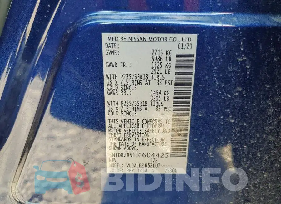 5N1DR2BN1LC604425 Photo# 14