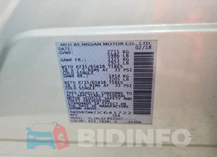 5N1DR2MN2JC641722 Photo# 13