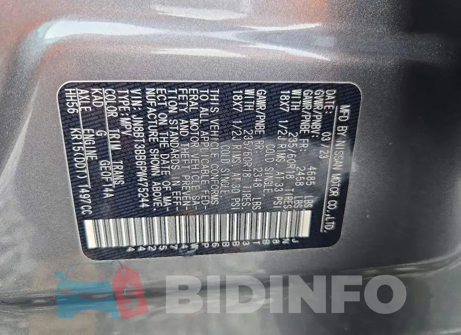 JN8BT3BB6PW475244 Photo# 13