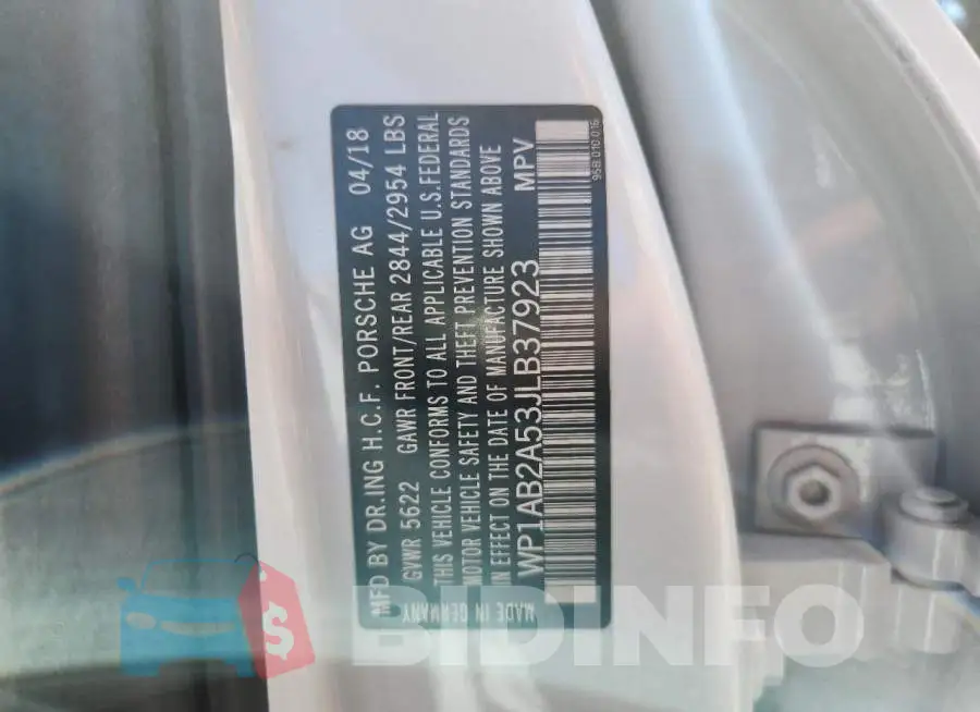 WP1AB2A53JLB37923 Photo# 13