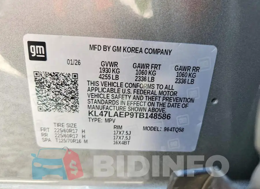KL47LAEP9TB148586 Photo# 12