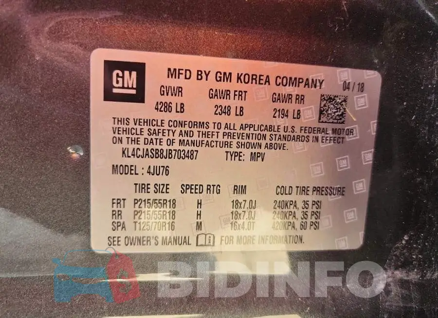 KL4CJASB8JB703487 Photo# 12