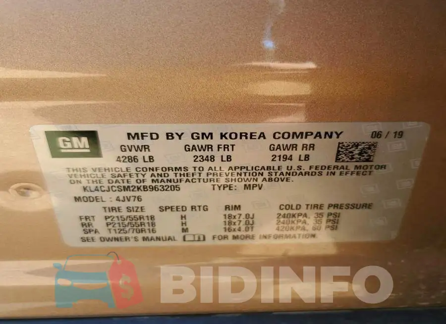 KL4CJCSM2KB963205 Photo# 12