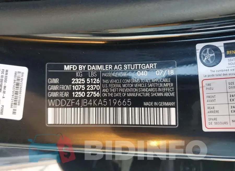 WDDZF4JB4KA519665 Photo# 12