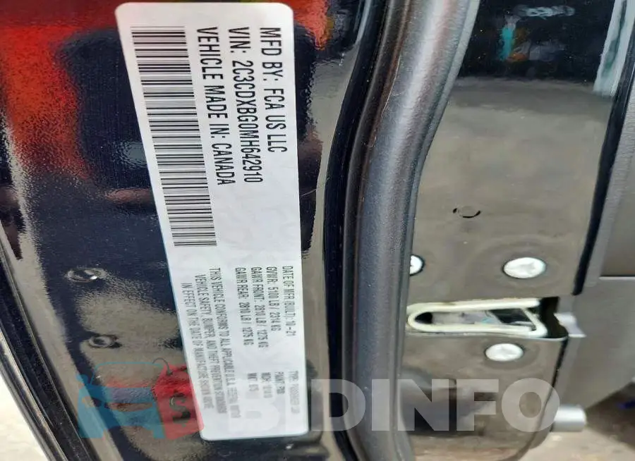 2C3CDXBG0MH642910 Photo# 12