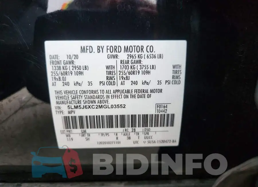 5LM5J6XC2MGL03552 Photo# 13
