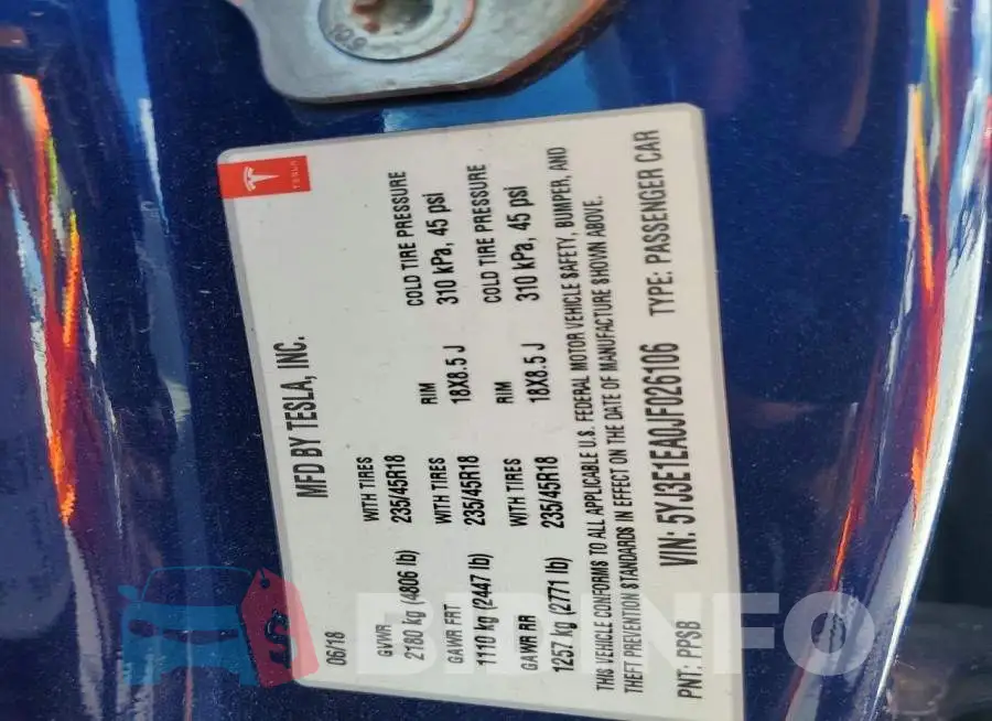 5YJ3E1EA0JF026106 Photo# 12