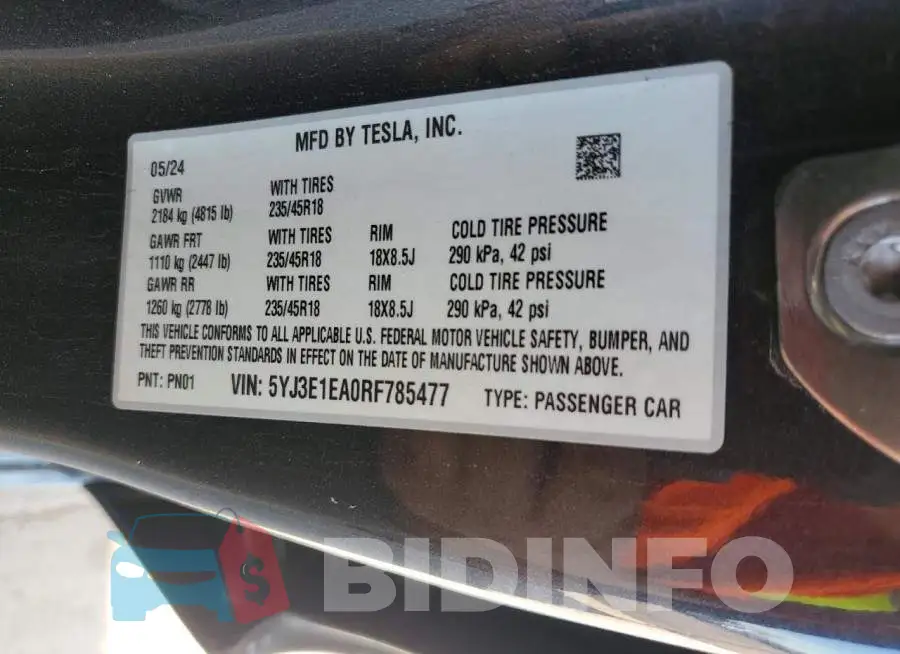 5YJ3E1EA0RF785477 Photo# 13