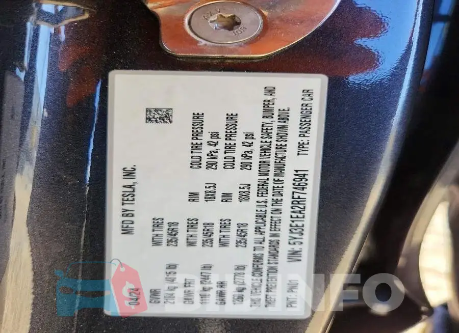 5YJ3E1EA2RF746941 Photo# 13