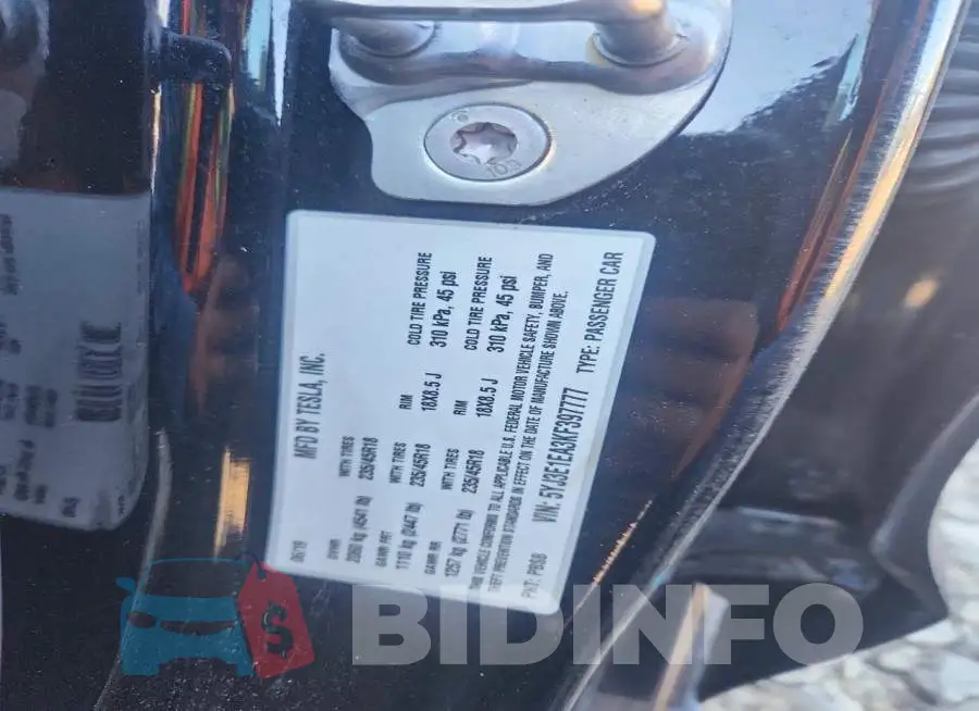5YJ3E1EA3KF397777 Photo# 12