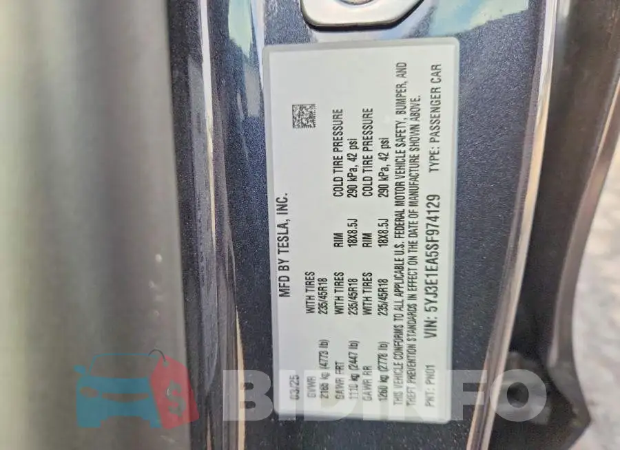 5YJ3E1EA5SF974129 Photo# 12