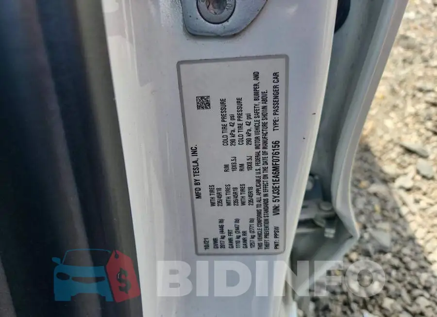 5YJ3E1EA6MF076156 Photo# 12