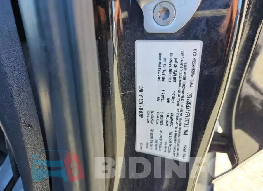5YJ3E1EA7KF327120 Photo# 12