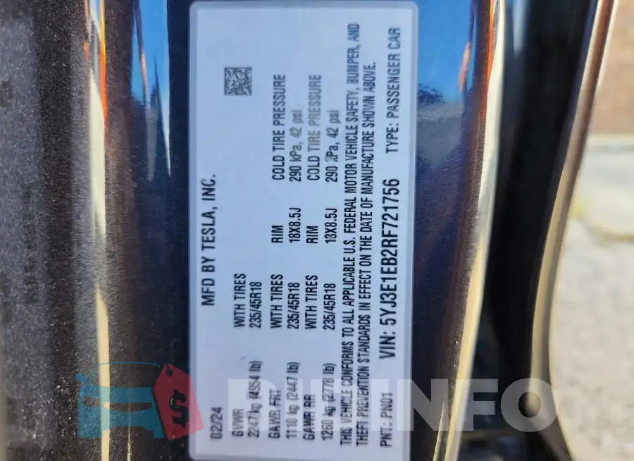 5YJ3E1EB2RF721756 Photo# 12