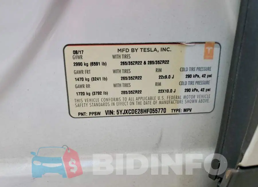 5YJXCDE28HF055770 Photo# 13