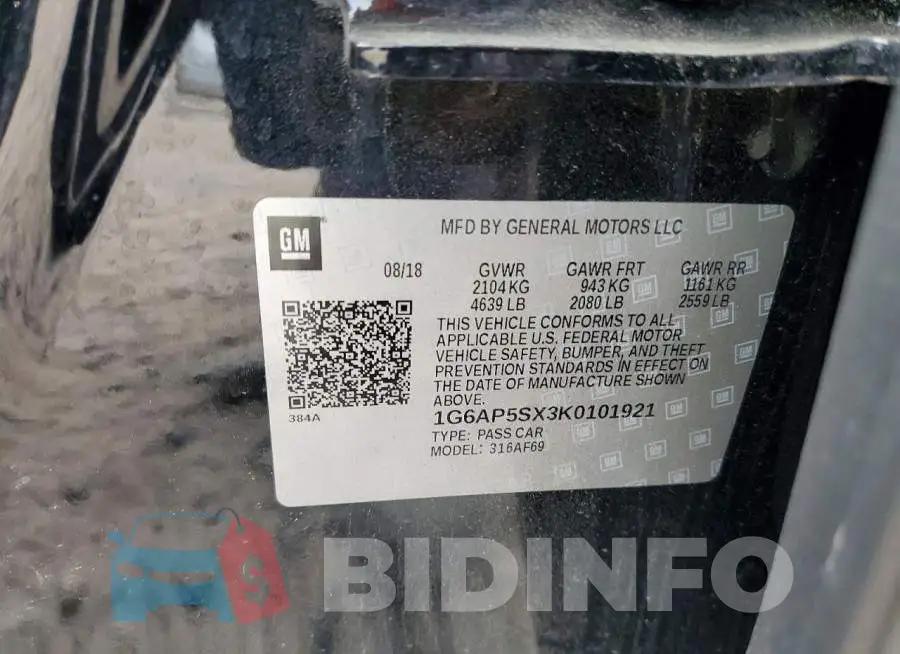 1G6AP5SX3K0101921 Photo# 12