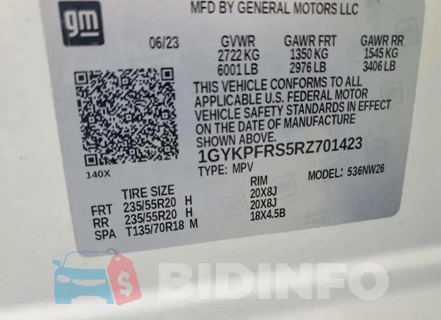 1GYKPFRS5RZ701423 Photo# 13