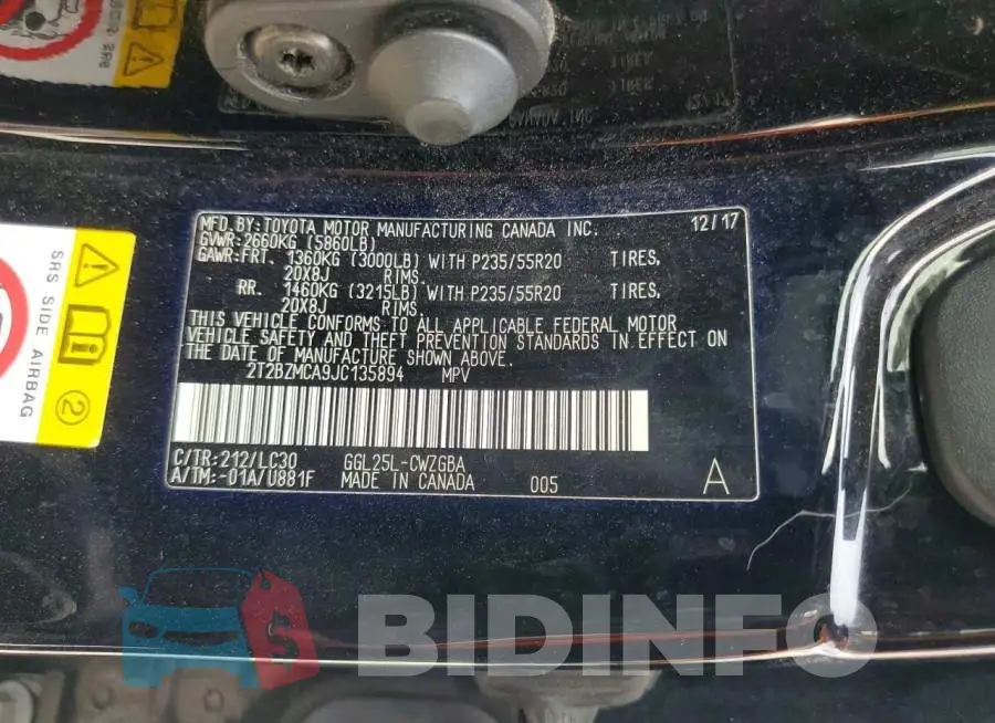2T2BZMCA9JC135894 Photo# 13