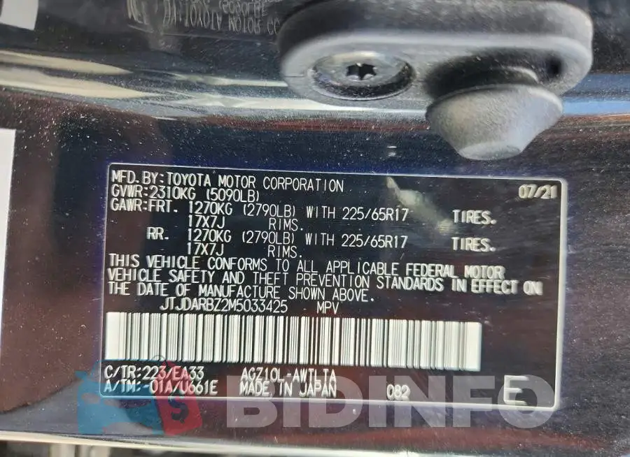 JTJDARBZ2M5033425 Photo# 13