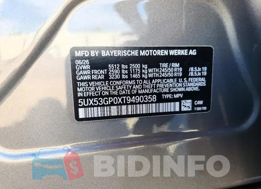 5UX53GP0XT9490358 Photo# 13