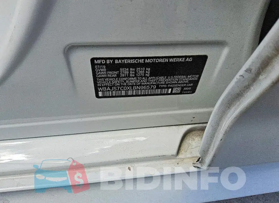 WBAJS7C0XLBN96579 Photo# 12
