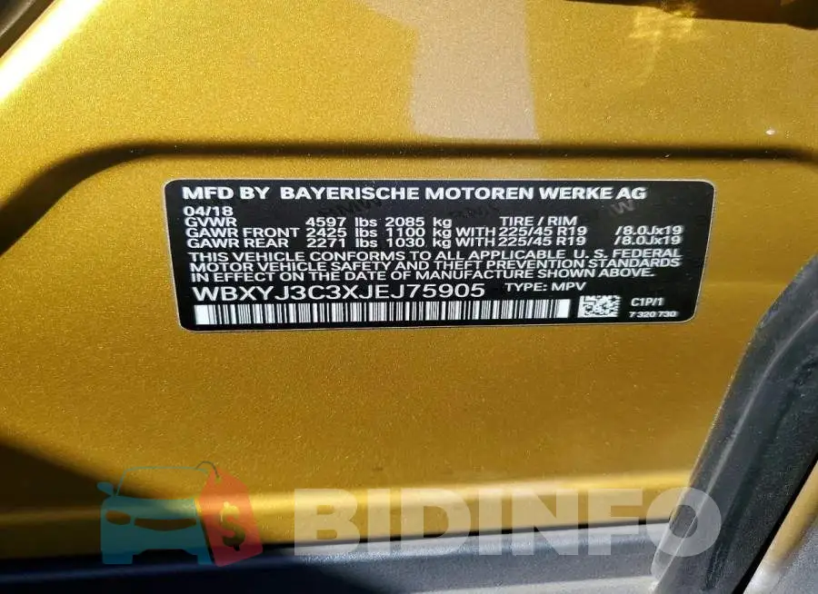 WBXYJ3C3XJEJ75905 Photo# 13