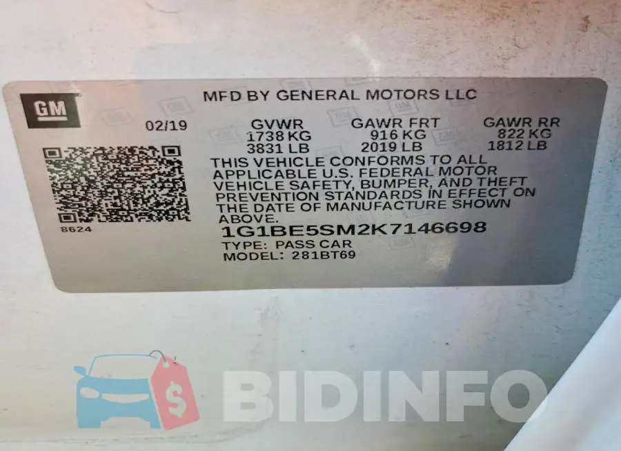 1G1BE5SM2K7146698 Photo# 13