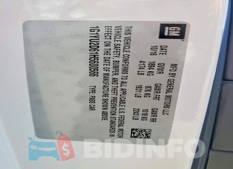 1G1YU2D61H5600566 Photo# 13