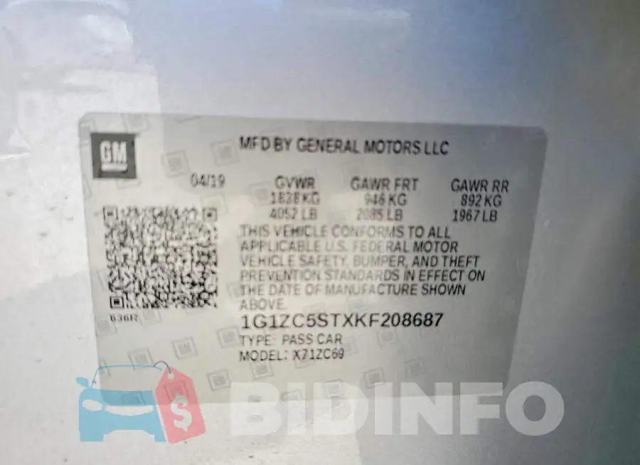 1G1ZC5STXKF208687 Photo# 12