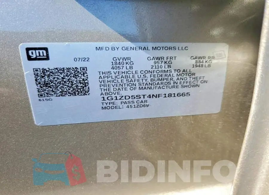 1G1ZD5ST4NF181665 Photo# 12