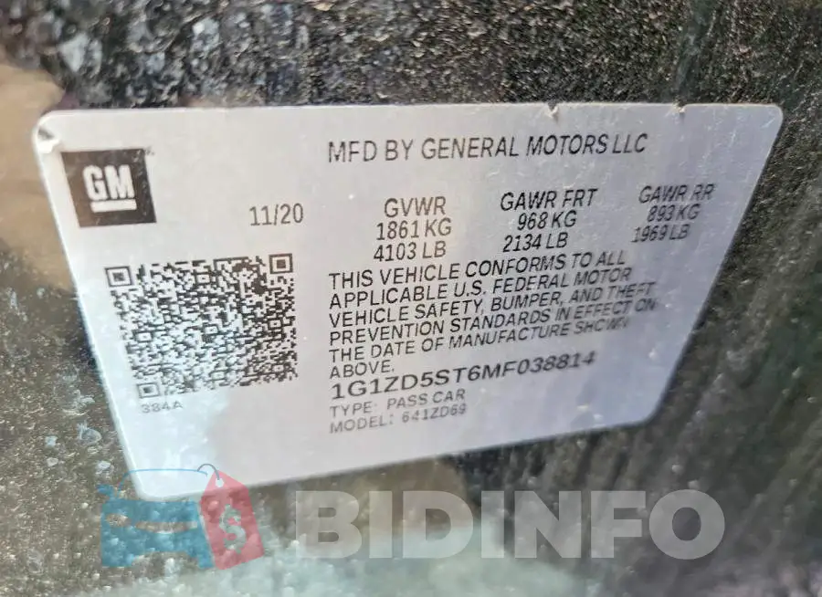 1G1ZD5ST6MF038814 Photo# 12