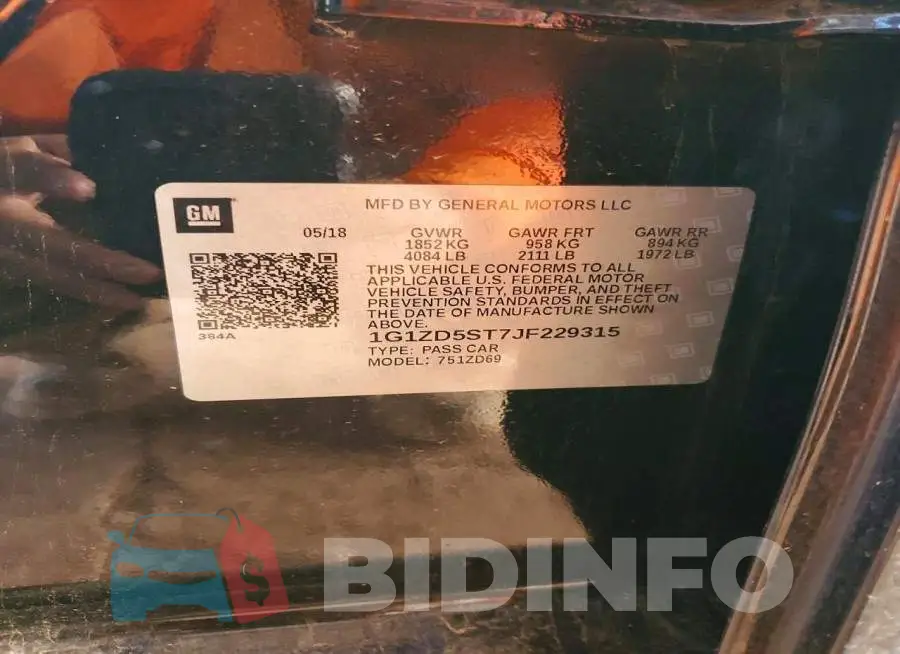 1G1ZD5ST7JF229315 Photo# 12