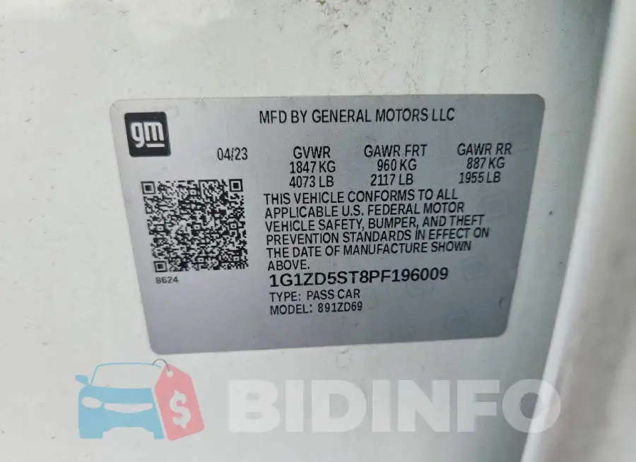 1G1ZD5ST8PF196009 Photo# 12