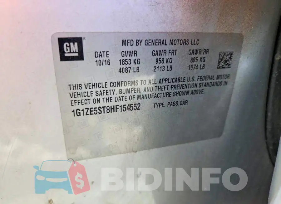 1G1ZE5ST8HF154552 Photo# 13