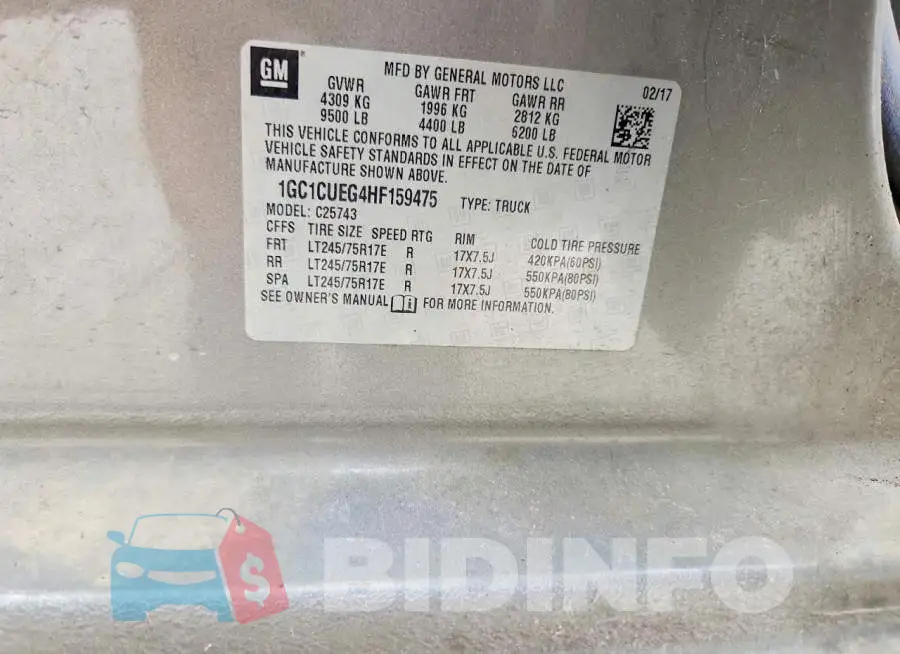 1GC1CUEG4HF159475 Photo# 12