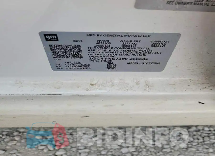 1GC4YNE73MF255581 Photo# 13