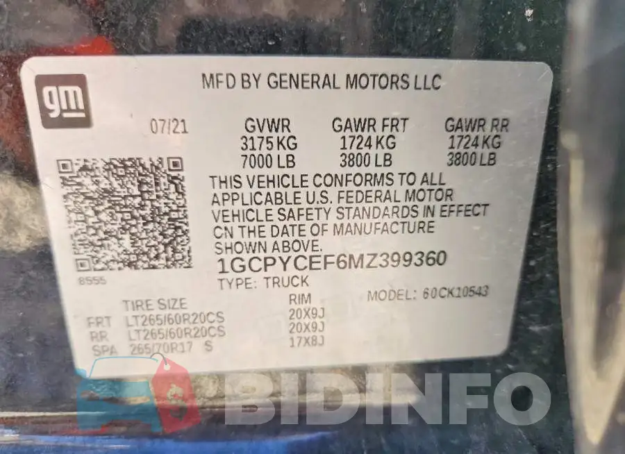 1GCPYCEF6MZ399360 Photo# 12