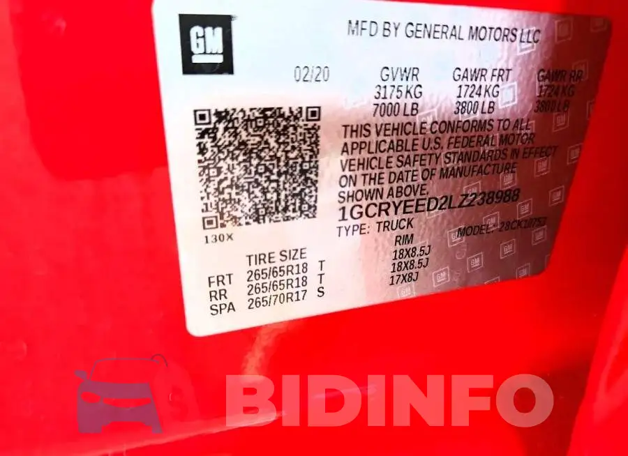1GCRYEED2LZ238988 Photo# 12