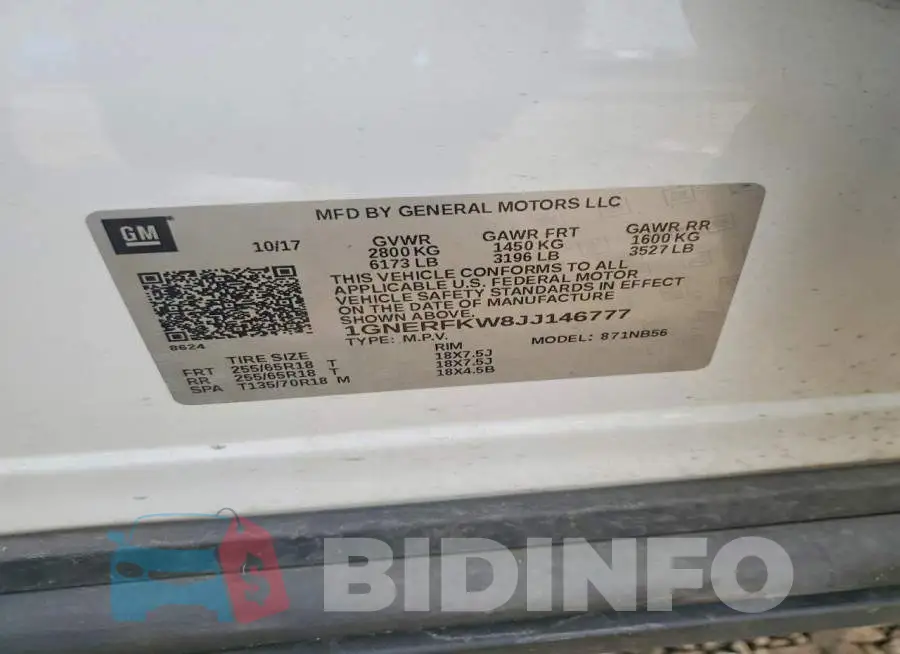 1GNERFKW8JJ146777 Photo# 13
