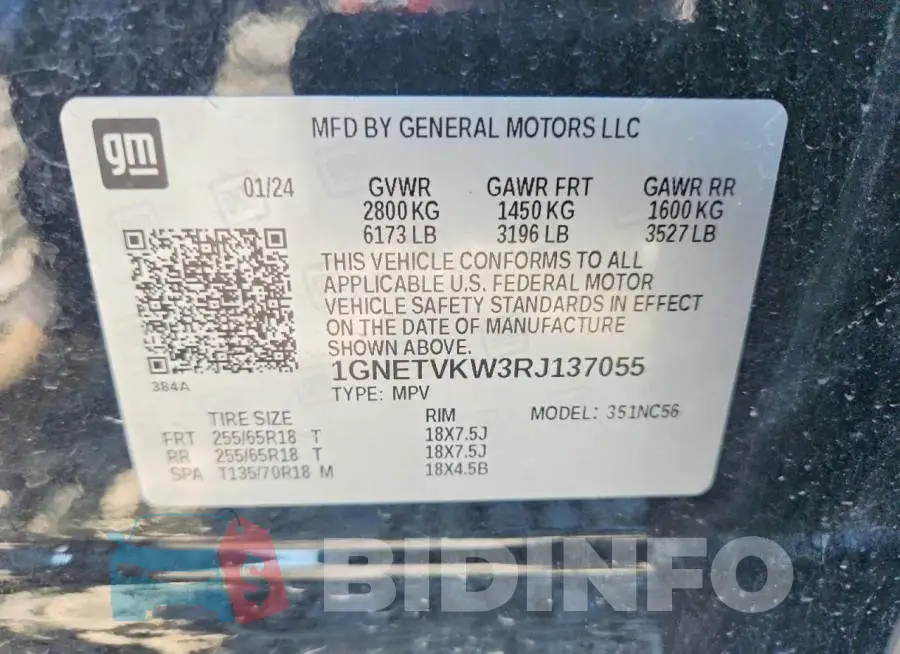 1GNETVKW3RJ137055 Photo# 14