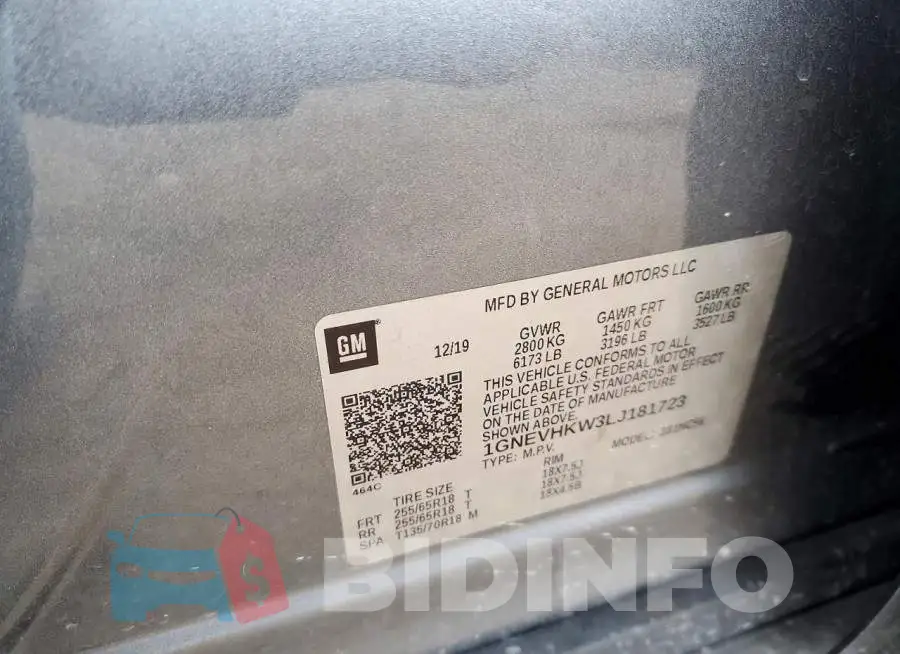 1GNEVHKW3LJ181723 Photo# 13