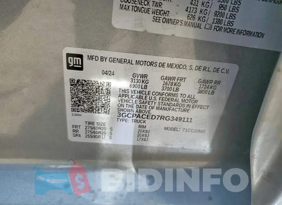 3GCPACED7RG349111 Photo# 12